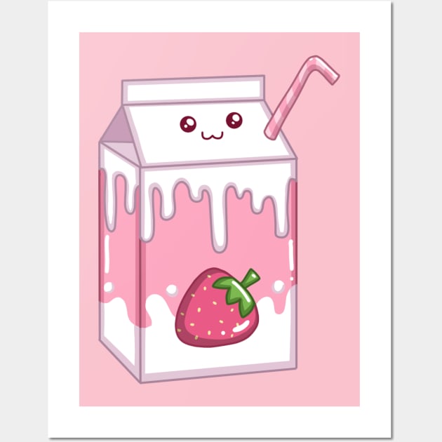 Strawberry Milk Wall Art by XD Artwork